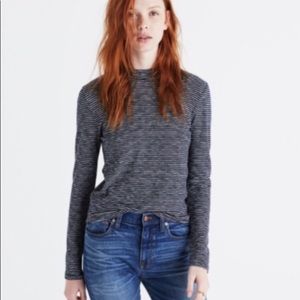 madewell melodic mockneck tee in stripe